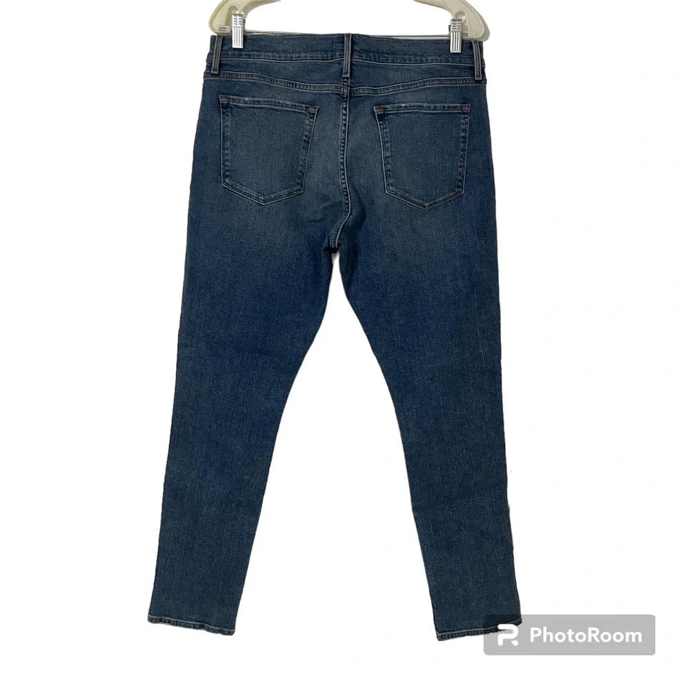 NWT Frame Denim Le Garcon Cuffed Crop Jeans Bixby Blue Size 31